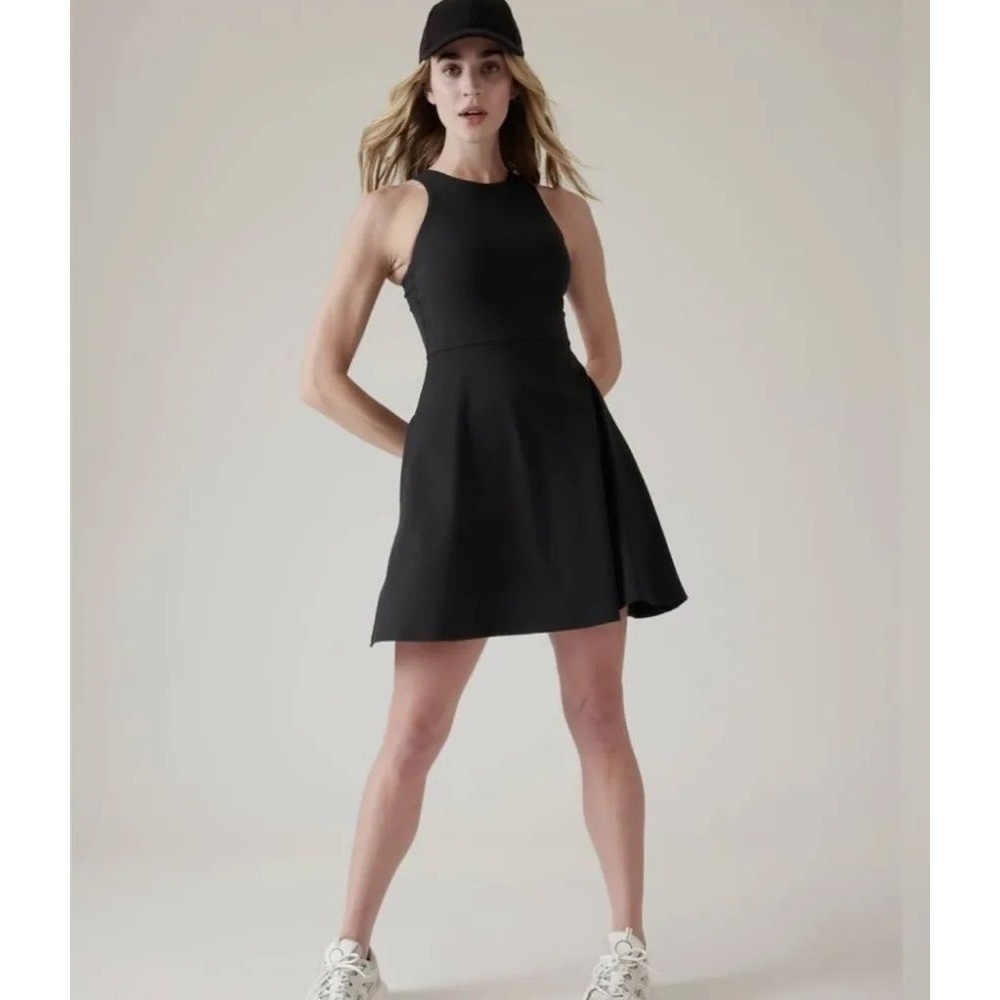 Athleta Conscious Dress Black Racerback Mini Size Small